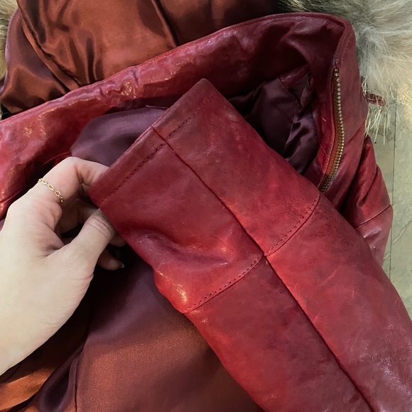 100% Genuine Italian Red Leather Jacket - Picture 10 of 13